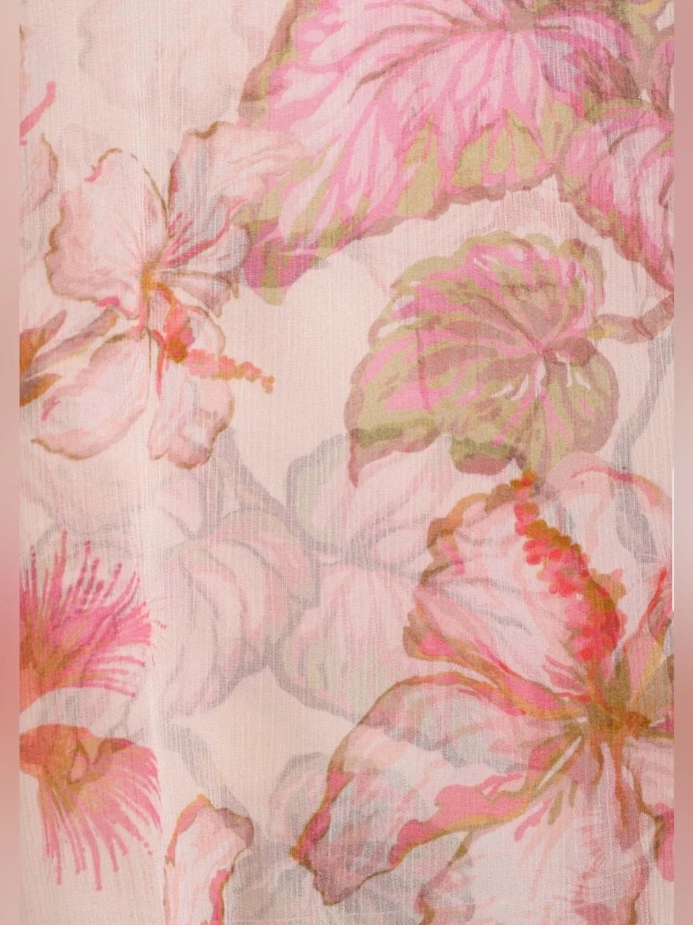 Zimmermann Matchmaker Billow Blouse, Pink Floral Tie Neck, Size 1